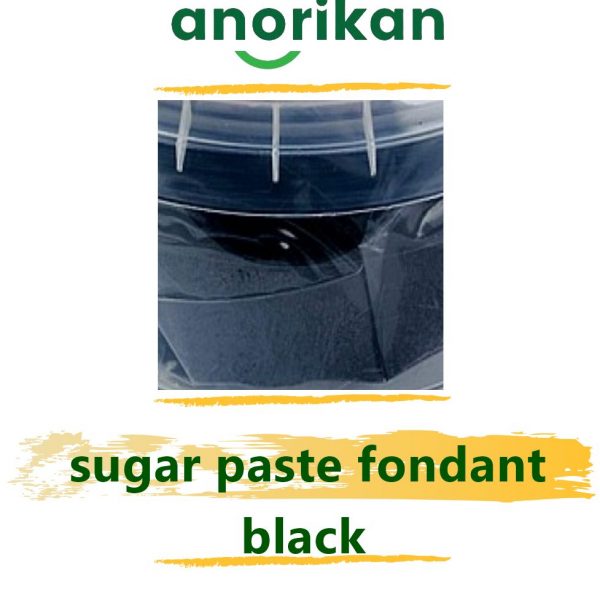 black sugar paste fondant for pastry decoration